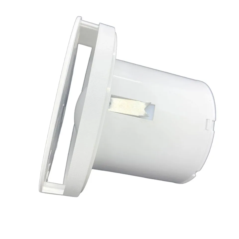 Круглый вентилятор D100мм, с таймером и датчиком влажности VENTFAN Solar100, белый матовый