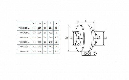 Вентилятор Shuft TUBE 200 XL