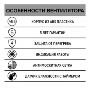 Вентилятор накладной ERA ERA 4S HT D100 с антимоскитной сеткой, датчиком влажности с таймером