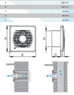 Вентилятор накладной Elplast VULKAN RS 100P
