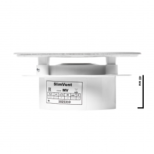 Вытяжной тонкий вентилятор SlimVent МV 100, пластик круг белый матовый